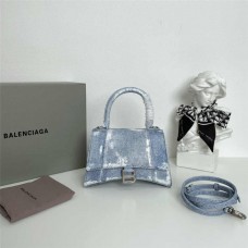 Balenciaga Hourglass Denim Blue Bag, S size: 23cm x 14cm x 10cm 2025 new 
