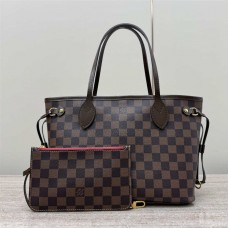 Louis Vuitton N41359 Checkered neverfull Brown   Large red  Lining-Small  Size: 21x12x29cm 2025 new 