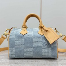 Louis Vuitton N40700 speedy 25 Denim Checkered  Size: 25x15x15cm 2025 new 