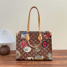 Louis Vuitton M45321 on the goMedium Tote black  shoulder belt  Size: 35x27x14cm 2025 new 