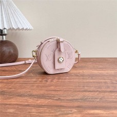 Louis Vuitton M11294pink  Mini  Round Bag       Calf  leather  Perforation  Accented with  Size: 13x12x6.5cm 2025 new 
