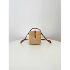 YSL Yves Saint Laurent LE 37 Weaving  Raffia bucket   【Mini 】  Style: 765870 Size: 15x13x6cm. 2025 new 