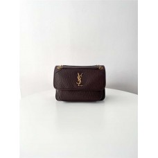 YSL Yves Saint Laurent Niki 28cm Distressed  lambskin  leather # Win red    Style: 633178  Elephant Grain  Size: 28x20.5x8.5cm 2025 new 