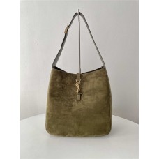 YSL Yves Saint Laurent 5A7 HOBO Large   Suede  leather   Large Green   Size: 30x31x13cm 2025 new 