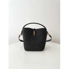 YSL Yves Saint Laurent  LE 37 Weaving  Raffia bucket    Style: 773991  Size: 20x25x16cm. 2025 new 