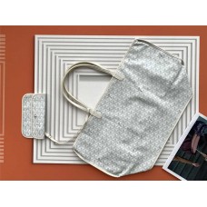 Goyard  The Anjou GM Size：34 cm x 20 cm x 40 cm Chevroches Calfskin & Goyardine Canvas  2025 new 