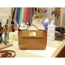 Hermes  Mini 2424 | C37Gold | Evercolor  Leather | Gold Hardware 2025 new 