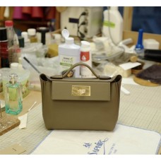 Hermes  Mini 2424 | C18 Etoupe | Evercolor  Leather | Gold Hardware 2025 new 