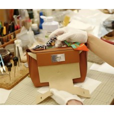 Hermes  Mini 2424 | C37Gold | Evercolor  Leather | Silver Hardware 2025 new 