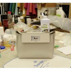 Hermes  Mini 2424 | 80Gris Perle | Evercolor  Leather | Silver Hardware 2025 new 