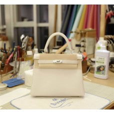 Hermes Kelly 25 | White | Swift  Leather | Silver Hardware 2025 new 