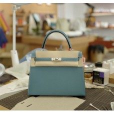 Hermes Kelly 25 | D2New Bleu Jean（New Bleu Jean ） | Epsom  Leather | Silver Hardware 2025 new 