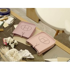 Hermes Mini Evelyne 3Qrose Sakuravs X9Mauve Sylvestre | Tc Leather | Silver Hardware 2025 new 