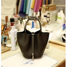 Hermes Picotin18 | 89Black | Touch  Alligator  | Tc Leather | Silver Hardware 2025 new 