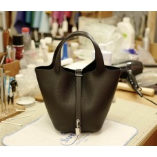 Hermes Picotin18 | 89Black | Tc Leather | Silver Hardware 2025 new 