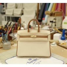 Hermes  Birkin 25 | C37Gold in combination with 10Milk | Togo Leather | Gold Hardware 2025 new 