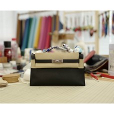 Hermes Mini Kelly Pochette 89Black | Swift  Leather | Silver Hardware 2025 new 