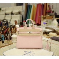 Hermes Birkin 25 | 3Qrose Sakura Inside  in combination with Gris Brouillard Goat | Swift  Leather | Silver Hardware 2025 new 