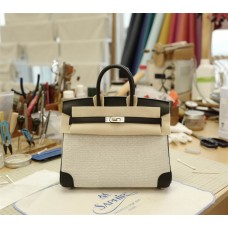 Hermes  Birkin 25 | Toile 89Black | Canvasand Leather | Silver Hardware 2025 new 