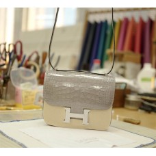 Hermes Constance 19 | 0Vgris Cristal | Lisse Alligator（Shiny Alligator ） | Silver Hardware 2025 new 
