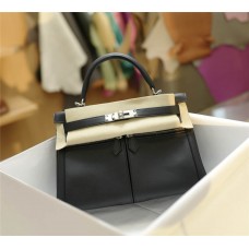 Hermes Kelly Lakis 28Cm | Black | Swift  Leather | Silver Hardware 2025 new 