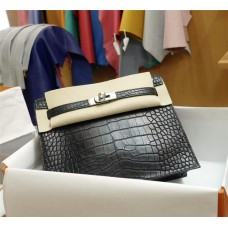 Hermes Kelly Danse | 89Black | Matte Alligator | Silver Hardware 2025 new 
