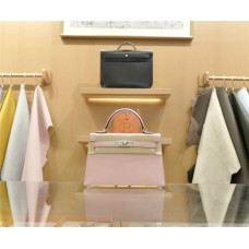 Hermes Mini Kelly Ii | 3Qrose Sakura | Goat  Leather | Silver Hardware 2025 new 