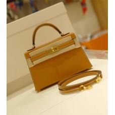 Hermes Mini Kelly  II  1Hgold Caramel  Goat  Leather    Gold Hardware 2025 new 