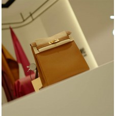 Hermes Ado backpack  C37 Golden Brown  Tc Leather    Gold Hardware 2025 new 