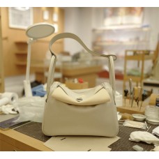 Hermes Lindy 30 | 80Gris Perle | Ever Color  Leather | Silver Hardware 2025 new 