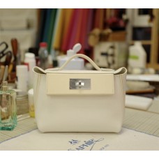 Hermes Mini 2424 | 01Whiteandnata Nata | Silver Hardware 2025 new 