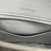 Balenciaga Hourglass Small 23 Croc-Embossed White Silver Hardware 23x19x24cm