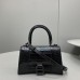 Balenciaga Hourglass XS Small 19 Croc-Embossed Black Black Hardware 19x8x21cm