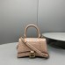 Balenciaga Hourglass XS Small 19 Croc-Embossed Brown Silver Hardware 19x8x21cm