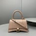 Balenciaga Hourglass Small 23 Croc-Embossed Brown Silver Hardware 23x19x24cm