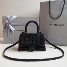 Balenciaga Hourglass XS Small 19 Diamond Black Diamond Hardware 19x8x21cm