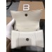 Balenciaga Hourglass XS Small 19 Grained Calfskin White Silver Hardware 19x8x21cm