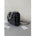BV  Cassette Chain Padded Cassette Black Silver Buckle Medium 26 Size: 26x18x6cm Full Leather