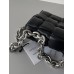 BOTTEGA VENETA Cassette Chain Padded Cassette Black Silver Buckle Medium 26 Size: 26x18x6cm Full Leather