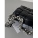 BV  Cassette Chain Padded Cassette Black Silver Buckle Medium 26 Size: 26x18x6cm Full Leather