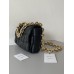 BOTTEGA VENETA Cassette Chain Padded Cassette Black Gold Buckle Medium 26 Size: 26x18x6cm Full Leather