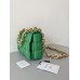 BOTTEGA VENETA Cassette Chain Padded Cassette Green Gold Buckle Medium 26 Size: 26x18x6cm Full Leather