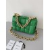 BV  Cassette Chain Padded Cassette Green Gold Buckle Medium 26 Size: 26x18x6cm Full Leather