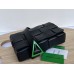 BV  Cassette 23 Medium Black Green Clasp 23x15x5cm Full Leather