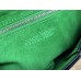 BV  Cassette 23 Medium Black Green Clasp 23x15x5cm Full Leather