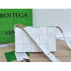 BOTTEGA VENETA Cassette 23 Medium White with Metal 23x15x5cm Full Leather