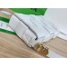 BV  Cassette 23 Medium White with Metal 23x15x5cm Full Leather