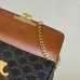 Celine Triomphe Canvas Chain Underarm Bag Gold Hardware Model: 197992 Size: 20.5x10.5x4cm