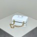 Celine Triomphe Canvas Chain Underarm Bag Embossed White Gold Hardware Model: 197943 Size: 20.5x10.5x4cm