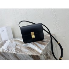 Celine Teen Box Polished Calfskin Black Gold Hardware 18x15x6cm